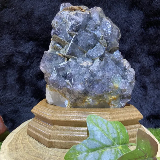 【Cozy 世界水晶原礦與茶】方塊藍螢石共生水晶與銅礦 03-1(有助於釋放情緒壓力)
