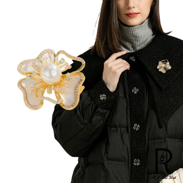 赫本珠寶 海洋貝母珍珠海星設計款水晶胸針好評推薦