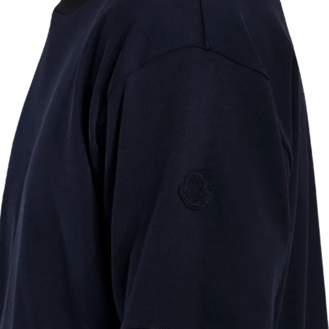 【MONCLER】男款 品牌LOGO 雙面兩穿短袖T恤-黑色/深藍色(S號、M號、L號、XL號)