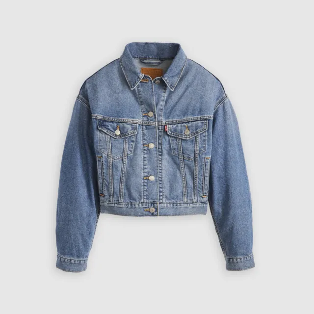 【LEVIS】女款 90S TYPE III 復古寬袖三代短版丹寧牛仔外套 熱賣單品 A9155-0009