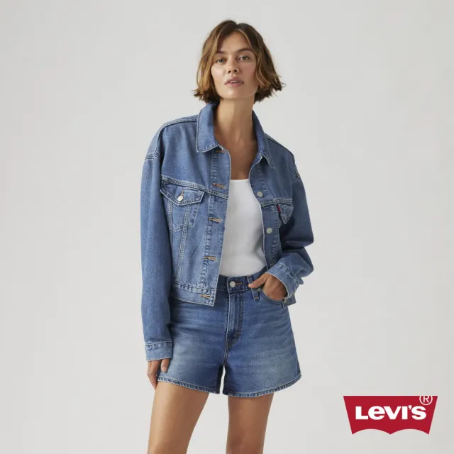 【LEVIS】女款 90S TYPE III 復古寬袖三代短版丹寧牛仔外套 熱賣單品 A9155-0009