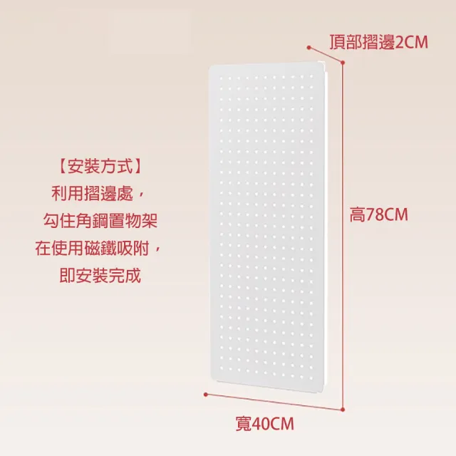 【Easy buy 居家生活】四層角鋼收納洞洞板架40X90X118CM(角鋼架 層架 收納架 置物架 洞洞板架)