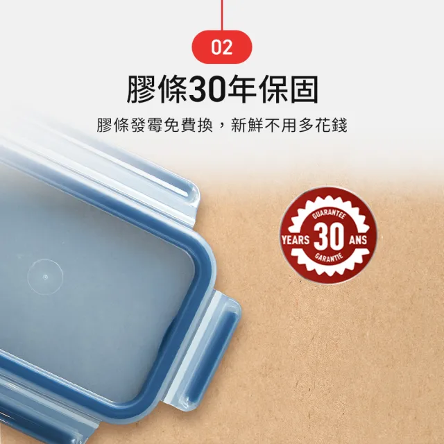 【Tefal 特福】無縫膠圈可微波不鏽鋼保鮮盒/便當盒4件組(500ML*2+圓形700ML*2)