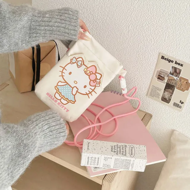 【SANRIO 三麗鷗】雙11 三麗鷗口袋斜背手機包 隨身小包(酷洛米/大耳狗/美樂蒂/帕恰狗/凱蒂貓)