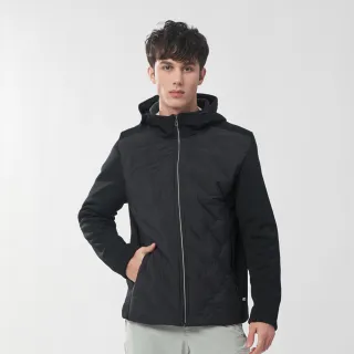 【ELLE ACTIVE】男款 機能保暖羽絨連帽外套-黑色(EA24A2M6702#99)
