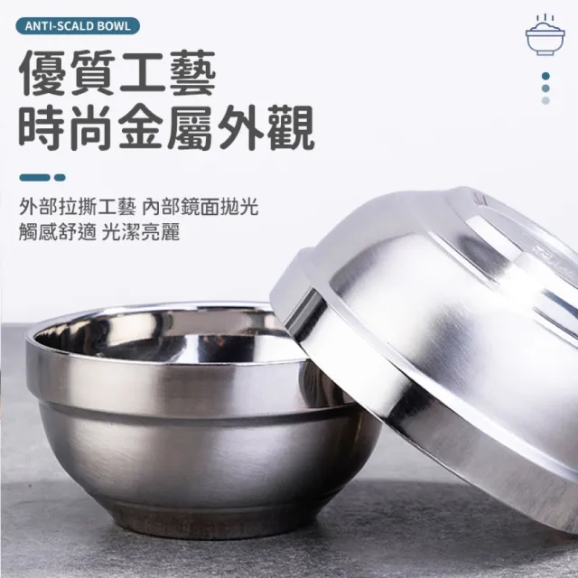 【愛Phone】304不鏽鋼雙層防燙碗『特大款』(不鏽鋼防燙碗/防燙碗/碗/兒童防摔碗/隔熱碗/不鏽鋼)