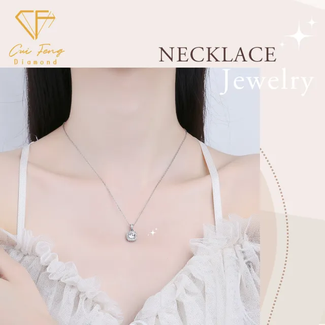 【CF Diamond】項鍊 莫桑鑽《公主方包》(雙11 1克拉  鑽石 項鏈  生日禮物)