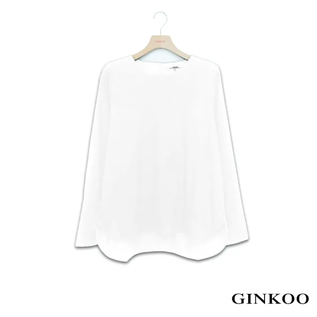 【GINKOO 俊克】拼布圓領長袖上衣