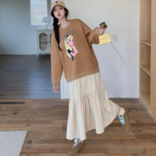 米蘭精品 洋裝長袖連身裙(氣質淑女絲絨拼接打底魚尾女裙子74