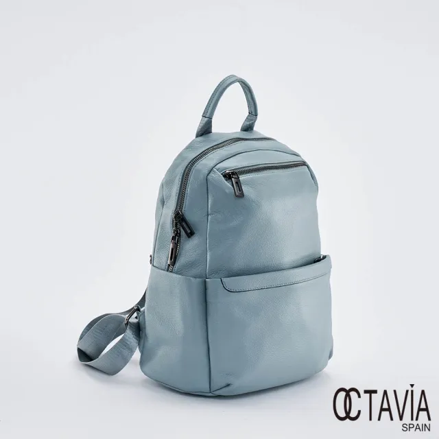 【OCTAVIA 8】雙11 OCTAVIA8 真皮- 童心粉彩系列 大人氣牛皮後背包 - 完美淡藍(OCTAVIA 8 真皮新