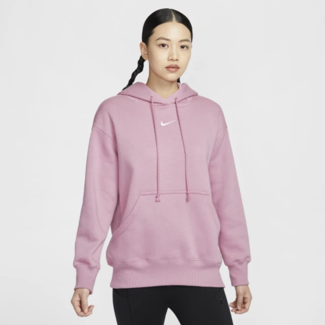 NIKE 耐吉 長袖上衣 女 帽T 寬鬆版型 磨毛 AS W NSW PHNX FLC OS PO HOODIE 粉 DQ5861-699(2S4161)