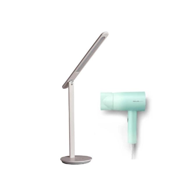 【Philips 飛利浦】66239 品昊LED 全光譜護眼檯燈+ 飛利浦吹風機 超值組 超值組(PD049)