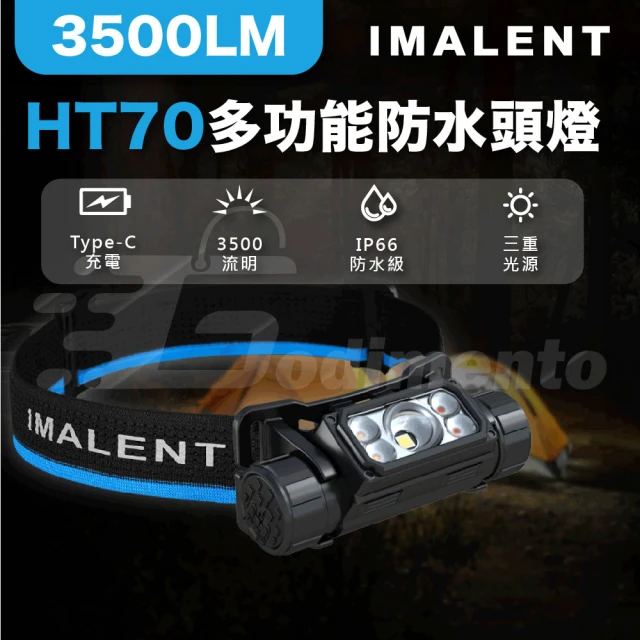 IMALENT 艾美能特 HT70 3500流明三重光源 防水頭燈(戶外露營燈 照明燈)