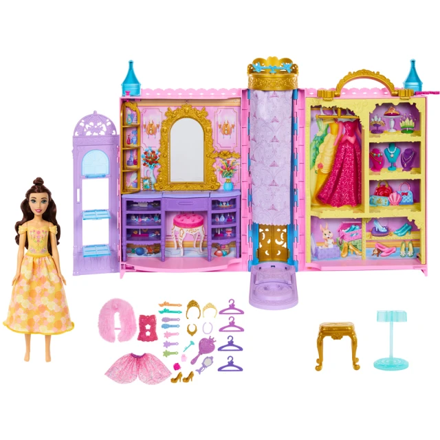 Disney 迪士尼Disney 迪士尼 公主-貝兒公主與手提衣櫥遊戲組(家家酒 玩具 女孩)