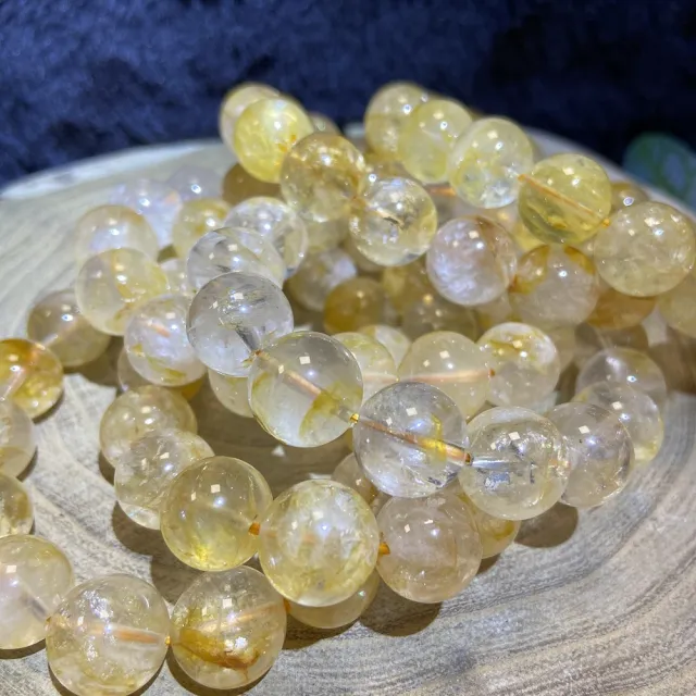 【Cozy 世界水晶原礦與茶】彩片黃膠花手珠 13mm+ 18-5(促進血液循環)