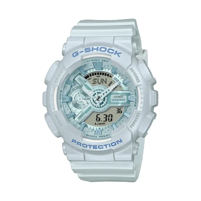 【CASIO 卡西歐】G-SHOCK x ITZY 禮志 優雅珠光 緞面偏光 絲緞藍 人氣雙顯手錶 _45.9mm(GMA-S110ST-2A)