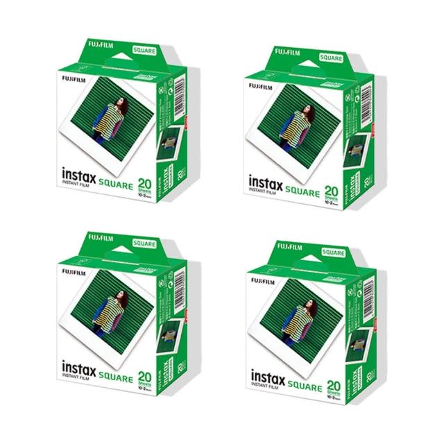 【FUJIFILM 富士】instax SQUARE 方型空白底片 20張四入組(共80張)
