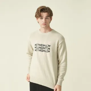 【ELLE ACTIVE】男款 保暖針織長袖上衣-卡其色(EA24A2F5401#82)