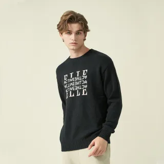 【ELLE ACTIVE】男款 保暖針織長袖上衣-深灰色(EA24A2F5401#98)