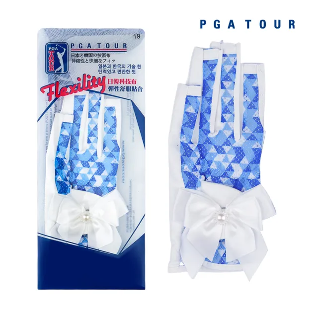 【PGA TOUR】斷碼出清 女高爾夫露指蝴蝶結手套雙手入(高爾夫手套/露指手套/超薄透氣/韓國超纖細布)