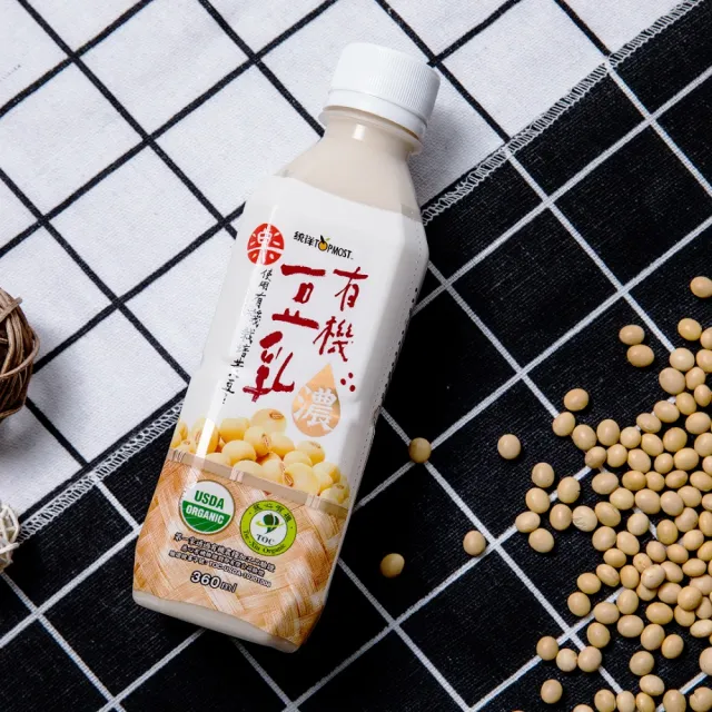 【TOPMOST 統洋】有機有糖濃豆乳(360ml*12入/箱)