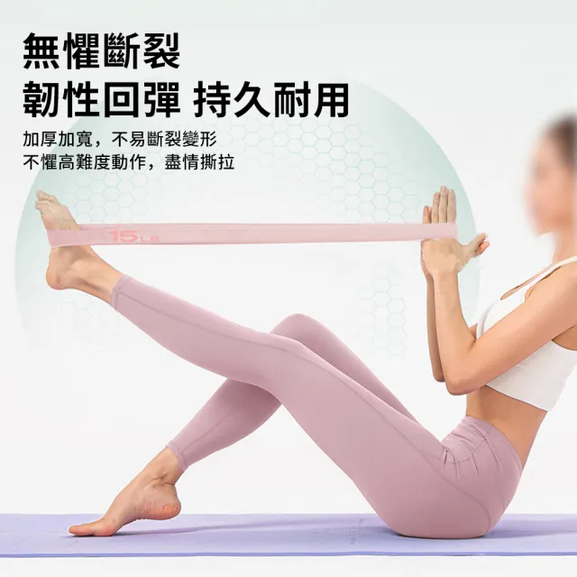 【QMVF】健身塑形阻力帶 瑜珈拉力帶 美臀深蹲彈力帶 彈力圈 美腿/提臀/美背(15磅/25磅/35磅/50磅)