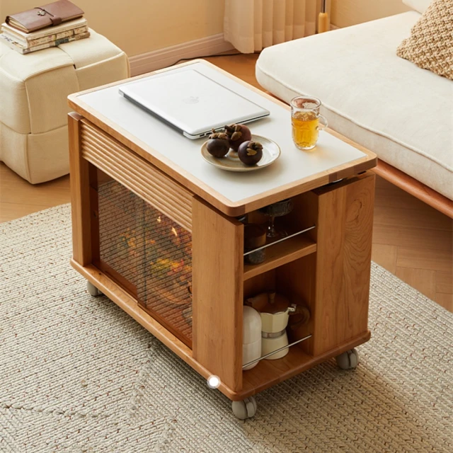 hoi! 好好生活 預購60天★林氏木業北歐簡約雙層移動邊几