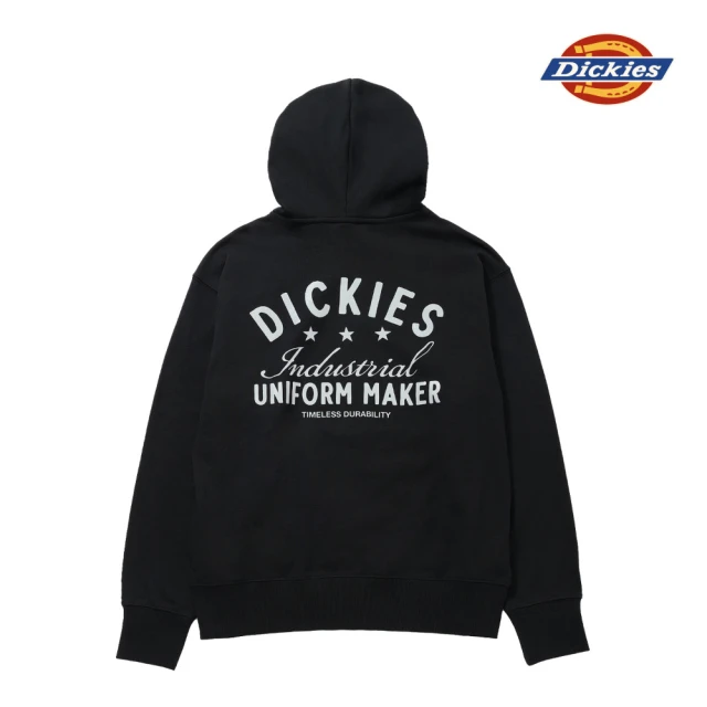 Dickies 男款黑色背面大圖案反光印花設計休閒連帽大學T｜DK0A868IBLK