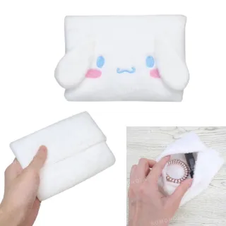 【小禮堂】雙11 Sanrio 三麗鷗 絨毛造型面紙收納包 - 大臉款 Kitty 大耳狗 酷洛米(平輸品)