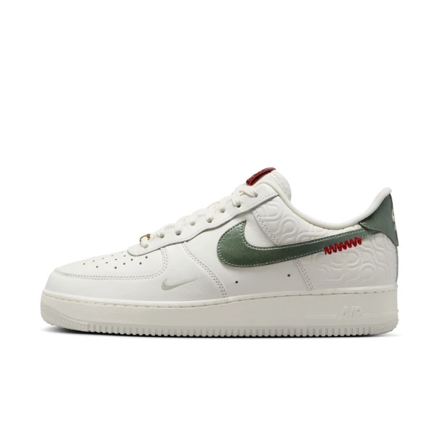 NIKE 耐吉NIKE 耐吉 AIR FORCE 1 07 休閒鞋 男鞋 CNY 蛇年限定 米白 綠 皮革 中國結(HV5979-130)