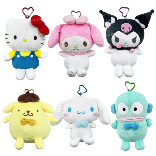 【小禮堂】雙11 Sanrio 三麗鷗 絨毛玩偶零錢包吊飾 - 全身款 Kitty 美樂蒂 酷洛米 人魚漢頓(平輸