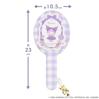 【小禮堂】Sanrio 三麗鷗 酷洛米 手拿鏡 - 格紋蘿莉(平輸品)