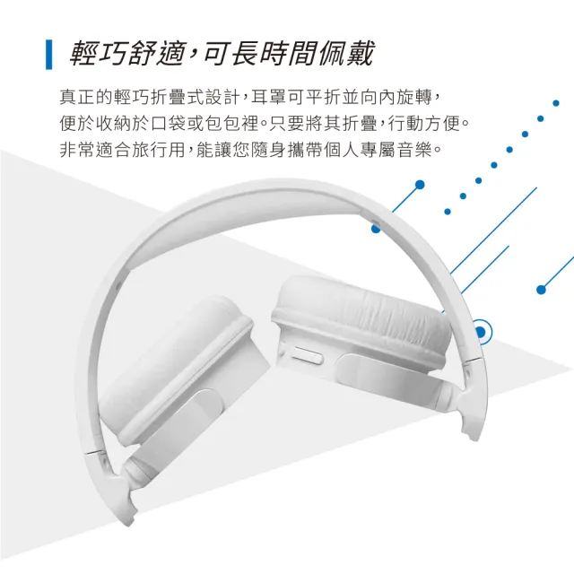 【Philips 飛利浦】高音質超長續航無線耳罩式耳機-TAH4209