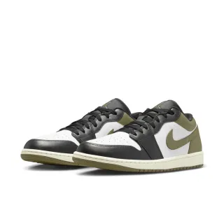 【NIKE 耐吉】休閒鞋 復古籃球鞋 喬丹_男 中性_橄欖綠 黑_AIR JORDAN 1 LOW(553558092)