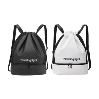 【Janyo】抽繩束口雙肩包 乾濕分離游泳健身包 戶外運動登山包 籃球包(出差/旅行包/沙灘包/