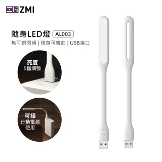 【ZMI】LED隨行燈 USB迷你小夜燈 隨身燈 LED燈(AL003/行動電源燈/隨行燈/迷你燈/5檔調光)