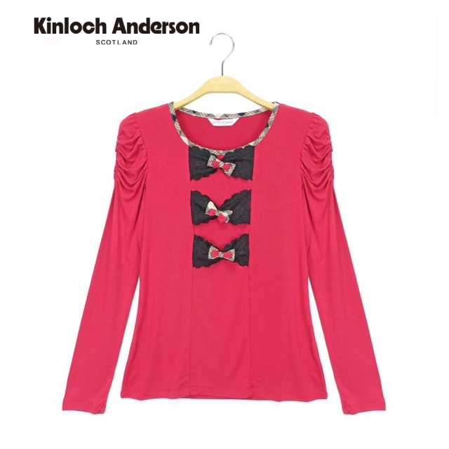 Kinloch Anderson 袖抽皺前飾蝴蝶結上衣 金安德森女裝(KA0165315 桃紅)