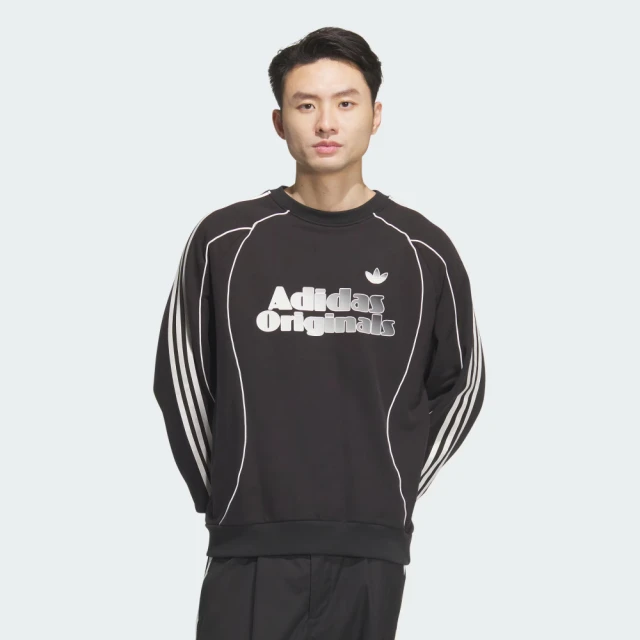 adidas 愛迪達 長袖上衣 男 大學T 寬鬆 三葉草 亞規 RS M SWEAT CREW 黑白 JN3792