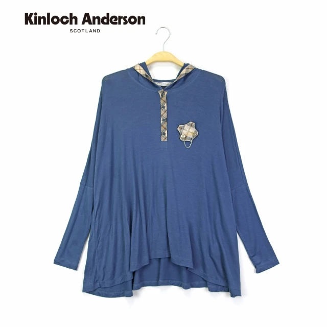 Kinloch Anderson 半開襟附徽章連帽上衣 金安德森女裝(KA0173007 藍色)