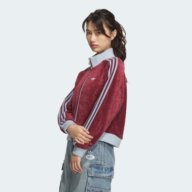 adidas 愛迪達 外套 女 運動立領外套 寬鬆 三葉草 亞規 WOMEN COLOR JKT 紅黑 JN0723