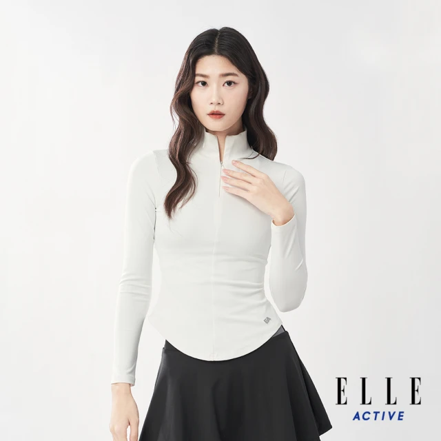 ELLE ACTIVE 女款 修身彈力長袖上衣-白色(EA24A2W1407#90)