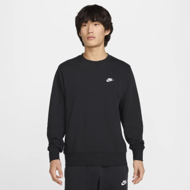 NIKE 耐吉 AS M NK CLUB FT CREW 黑色 大學T 長袖 刺繡LOGO 穿搭 男款(FN3889-010 ∞)