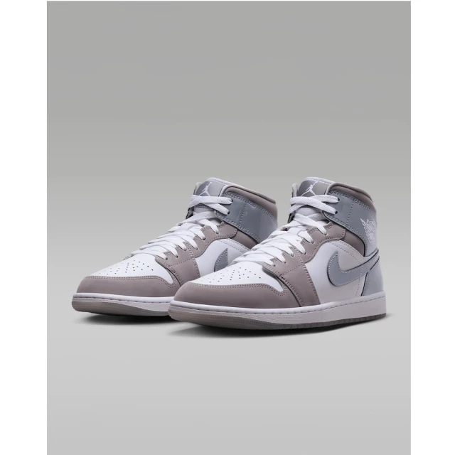 NIKE 耐吉 AIR JORDAN 1 MID SE 喬丹 穿搭 漆皮 休閒鞋 運動 透明底 穿搭 灰(HF3216-100)