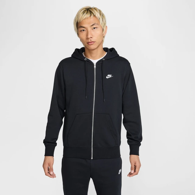 NIKE 耐吉 外套 男 運動連帽外套 毛圈布 AS M NK CLUB FT FZ HOODIE 黑 FN3885-010