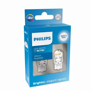 【Philips 飛利浦】【Toyota CC不能裝】T20 W21W 7440 單芯 白光 6000K LED(日行燈 後霧燈 剎車燈)