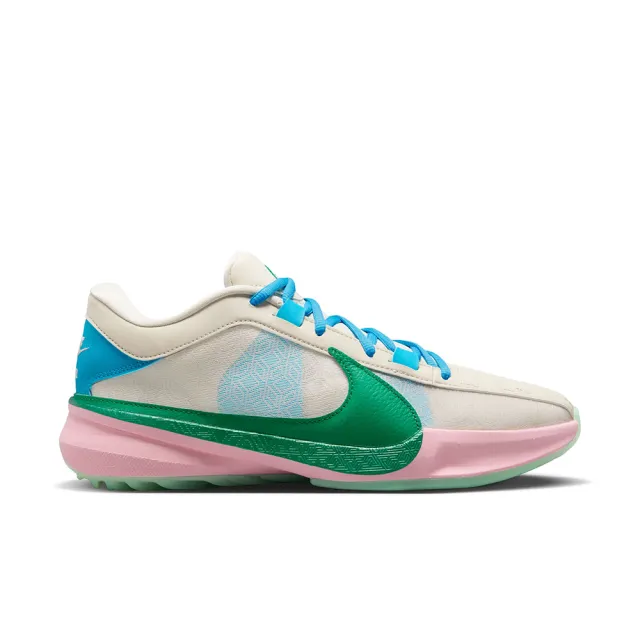 【NIKE 耐吉】籃球鞋 運動鞋 ZOOM FREAK 5 EP 男鞋 字母哥 白綠粉 實戰(DX4996100)