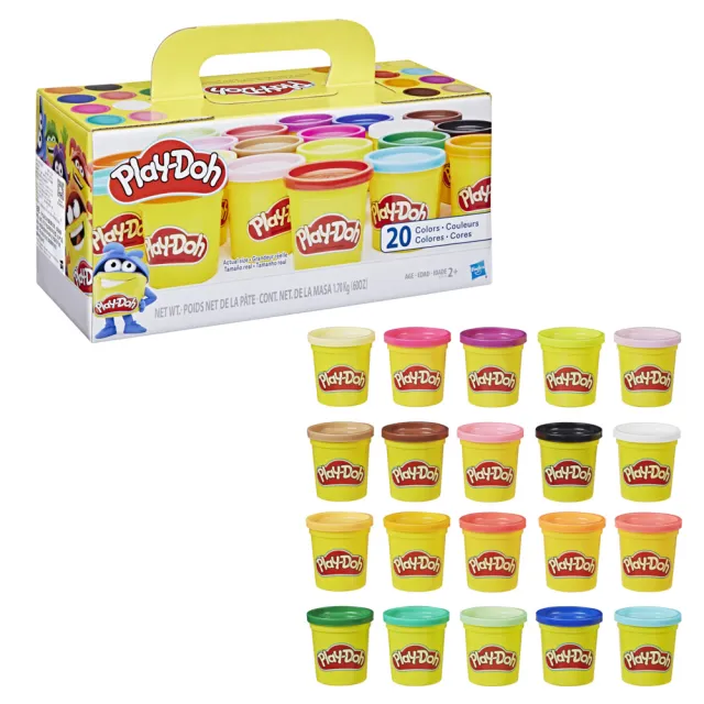 【PLAYDOH 培樂多】黏土補充罐系列-繽紛20色無毒黏土組 A7924(小孩幼兒兒童玩具/益智玩具/兒童手作/禮物)