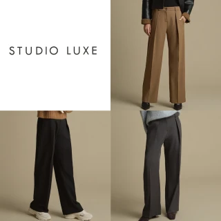 Studio Luxe精紡羊毛抗皺挺版西褲(U)