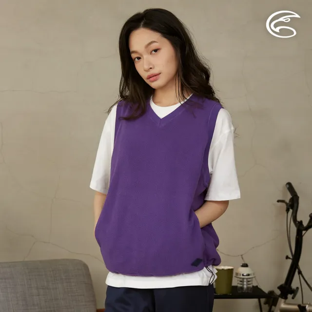 【ADISI】女OceanPure溫控消臭抗靜電穿搭保暖背心 AV2421045 牡丹紫 M-XL(刷毛 快乾 抑菌 海洋紗 環保紗)