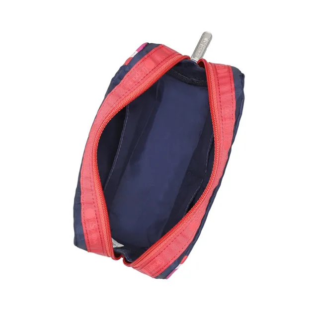 【Lesportsac】Rectangular Cosmetic 長形化妝包 收納包 送禮 禮物 推薦 女包(復古波浪)